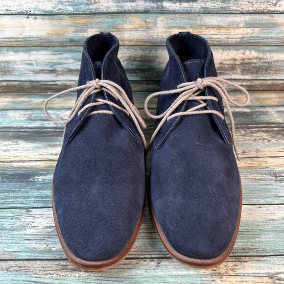 Steve Madden Chukka Boot Mens Size 10 Taftan Blue Suede Ankle Lace Up Round Toe - Picture 3 of 11